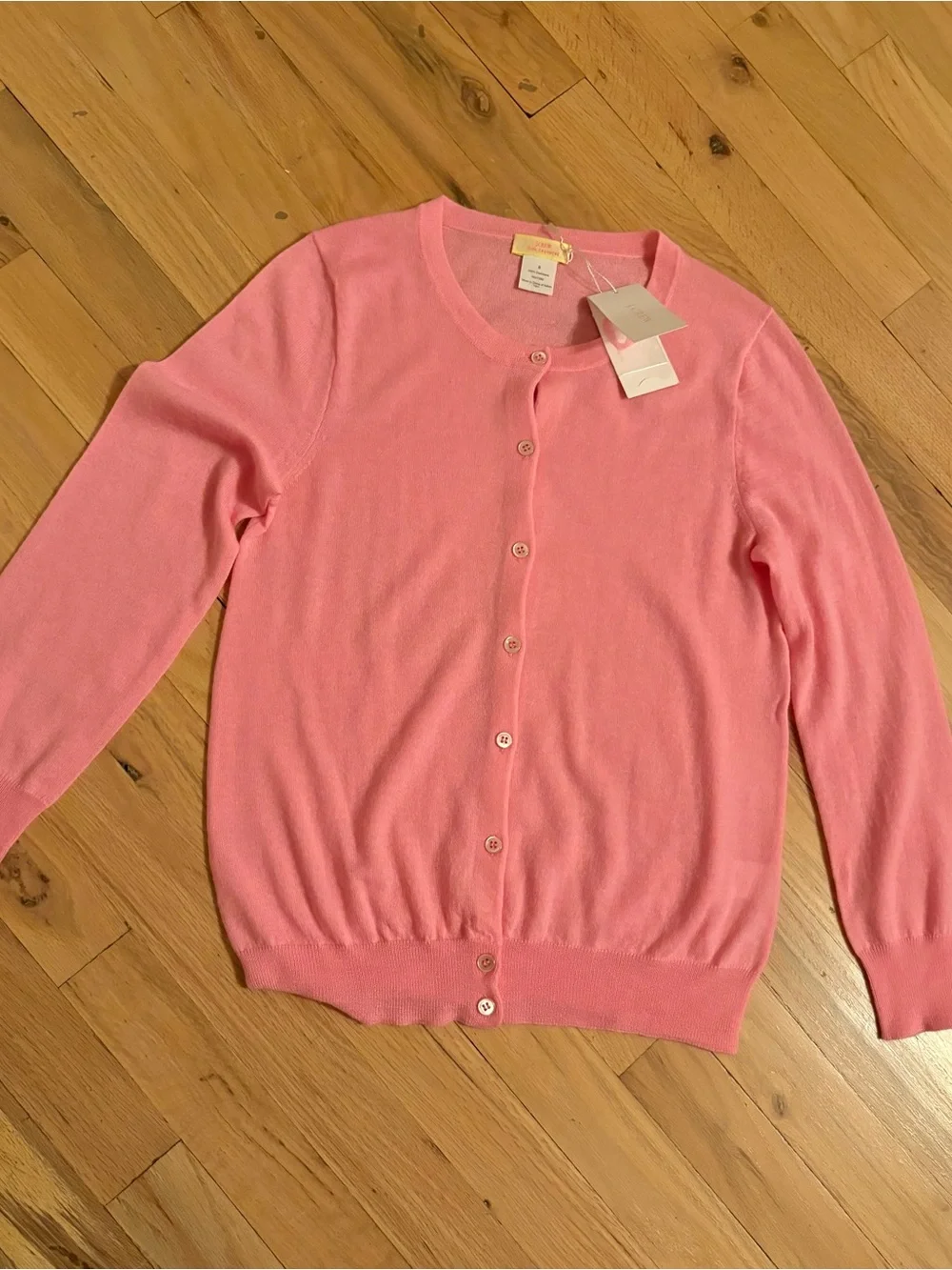 J. Crew Pink Button-Front Cotton-Blend Cardigan